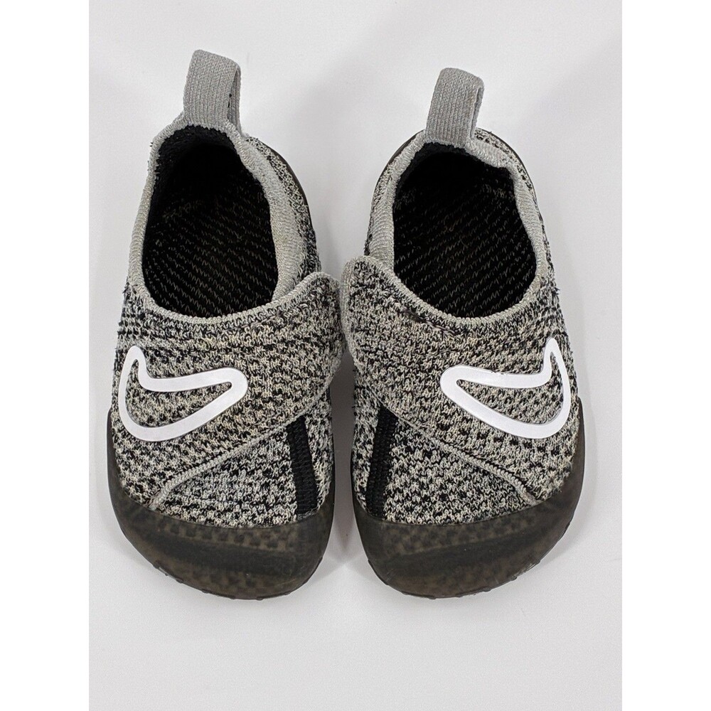 Nike Swoosh 1 Flyknit Black Wolf Grey Baby Toddler Shoes Size 6C